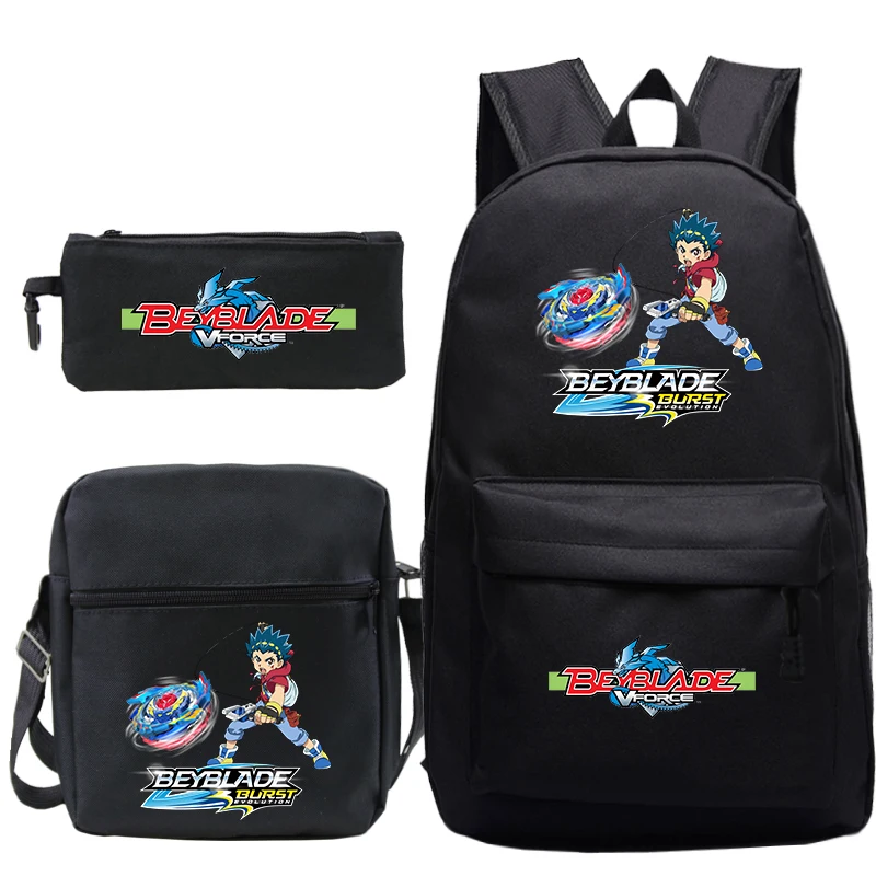 Fashion Beyblade Print Backpack Set Anime Shoulder Bag Pencil Case Lightweight Rucksack Teen Boys Girls Back To School Bookbag
