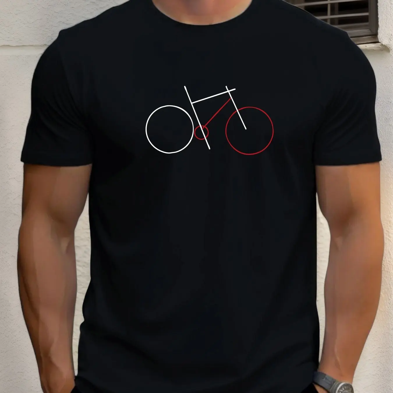 Men Summer Casual Crew Neck T-Shirt with Bicycle Graphic Yellow Short Sleeve Regular Fit Breathable for Casual Attire