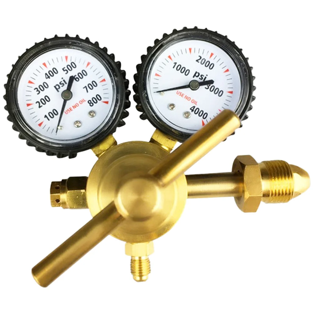 

Nitrogen pressure regulator brass type with G58 external thread providing precise pressure control and easy integration