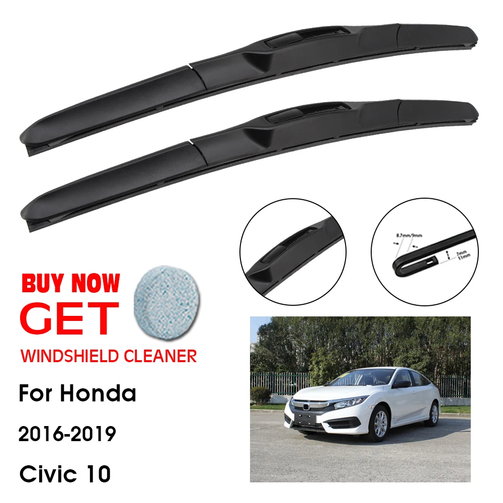 

Car Wiper Blade For Honda Civic 10 26"+18" 2016-2019 Front Window Washer Windscreen Windshield Wipers Blades Accessories