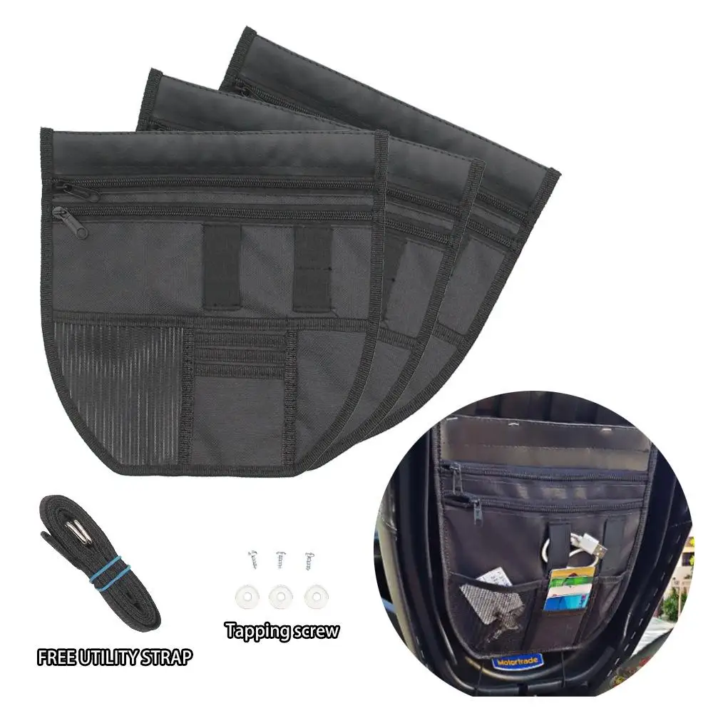 

Motorcycle Scooter Seat Bag Under Sundries Storage Pouch Double Pocket Organizer Elastic Belt Motorbike Accessories