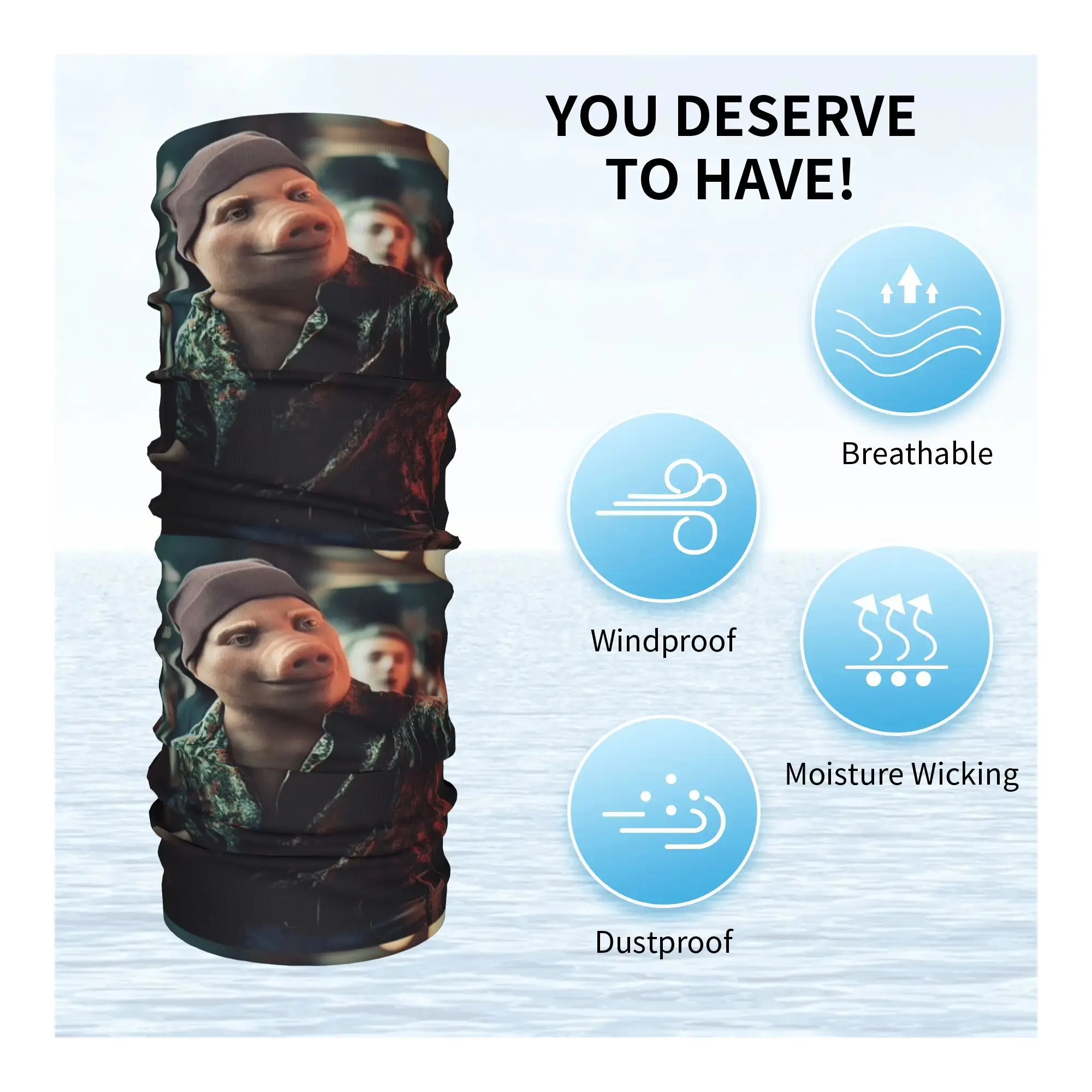 John Pork Bandana 넥 커버 프린트 마스크 스카프 다기능 사이클링 스카프 러닝 유니섹스 성인 방풍