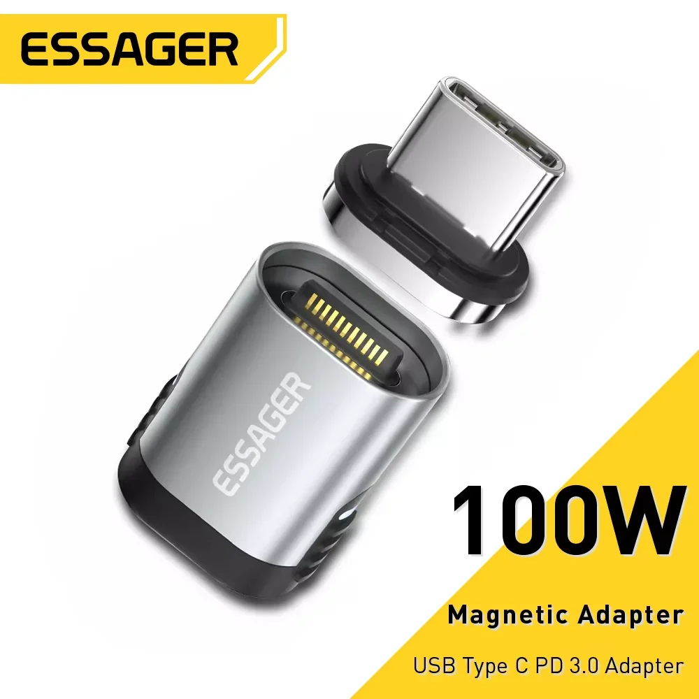 Essager 100W Magnetic Adapter 24Pins USB Type C PD 3.0 Fast Charge Cable Converter for Ipad Pro Macbook Magnet Adapter Connector