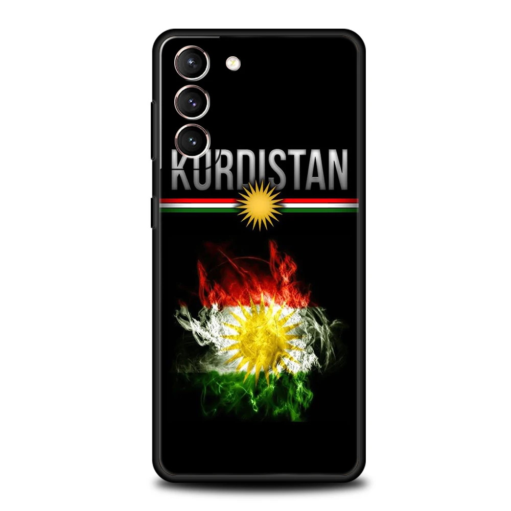 K-Kurdistan Flag Case for Samsung Galaxy S24 S23 S22 S20 S21 FE Ultra S10 S10E S9 S8 Plus 5G Silicone Shockproof Phone Cover Bag