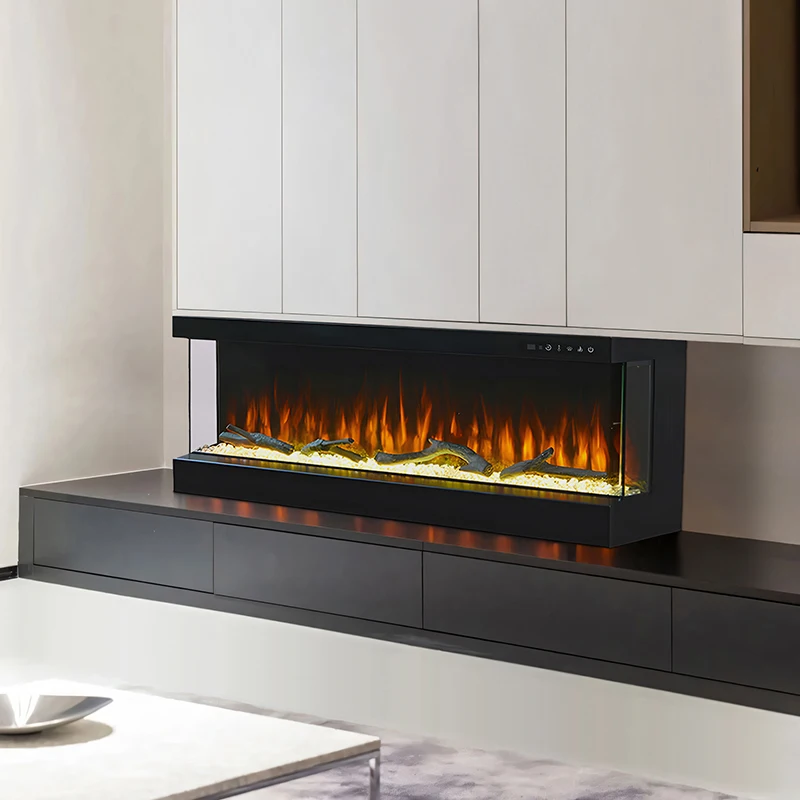 

3 Side Simulation Fire Decoration Simulation Carbon Electronic Fire Hotel LED Decorative Fireplace 1067*270*435MM