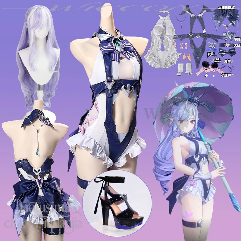 

Vivian Banshee Новый костюм Iris Of The Shore Косплей Аниме Игра Zenless Zone Zero Kawaii Сексуальный комбинезон Фиолетовый купальник Y2K 코스프레