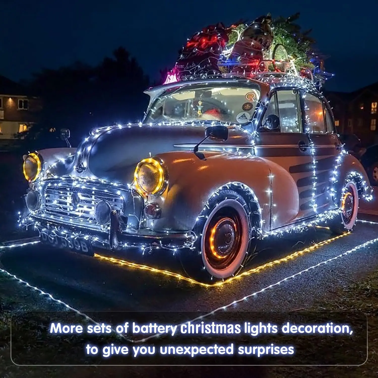 

8 Modes Remote 80 LED Christmas Lights Outdoor Battery Power String Lights Waterproof Twinkle Fairy Mini Lights with Indoor
