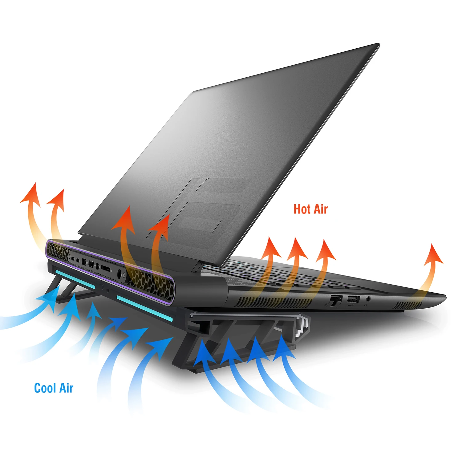 Imagem -05 - Rgb Smart Gaming Laptop Cooler Almofada de Resfriamento para Alienware X14r1 X14r2 X16r1 X16r2 M16r1 M16r2 M18r1 M18r2 Xps15 Xps17