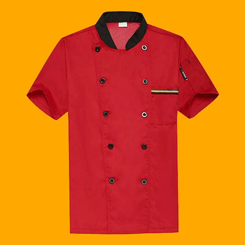 Womens Mens Restaurant Chef's Work Clothes Fashion Long Short Sleeves Cook Uniform Tops Hotel Chef Jacket Coat