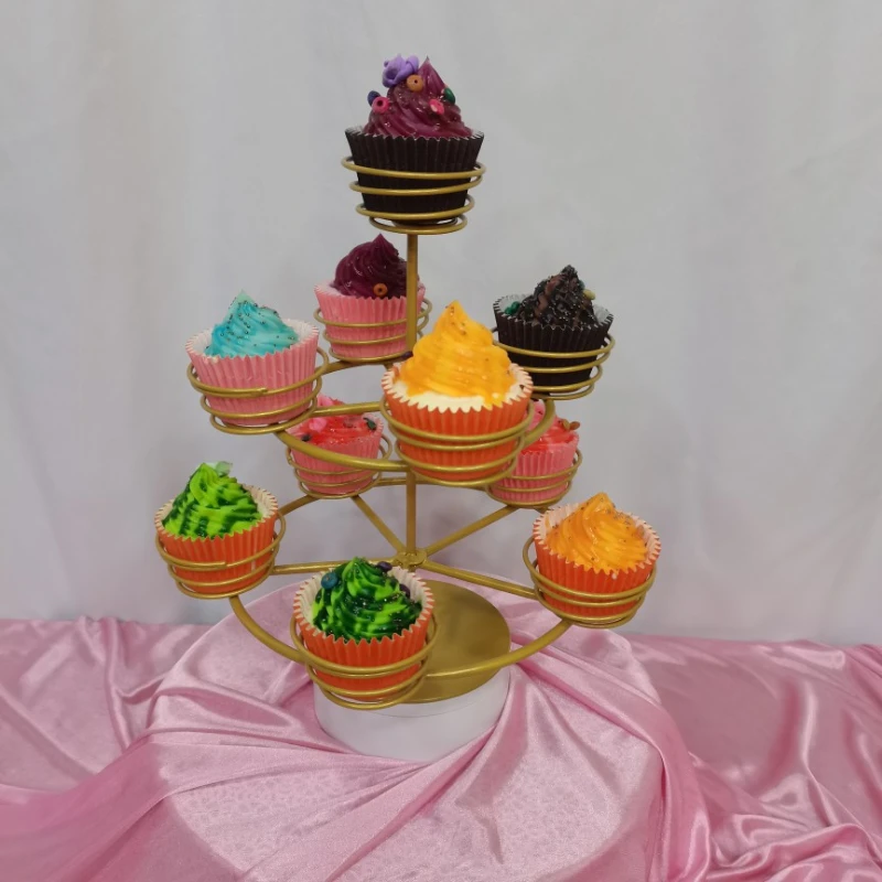 

High leg multi cup cake tray Dim sum tray dessert table display shelf cake cup can rotate