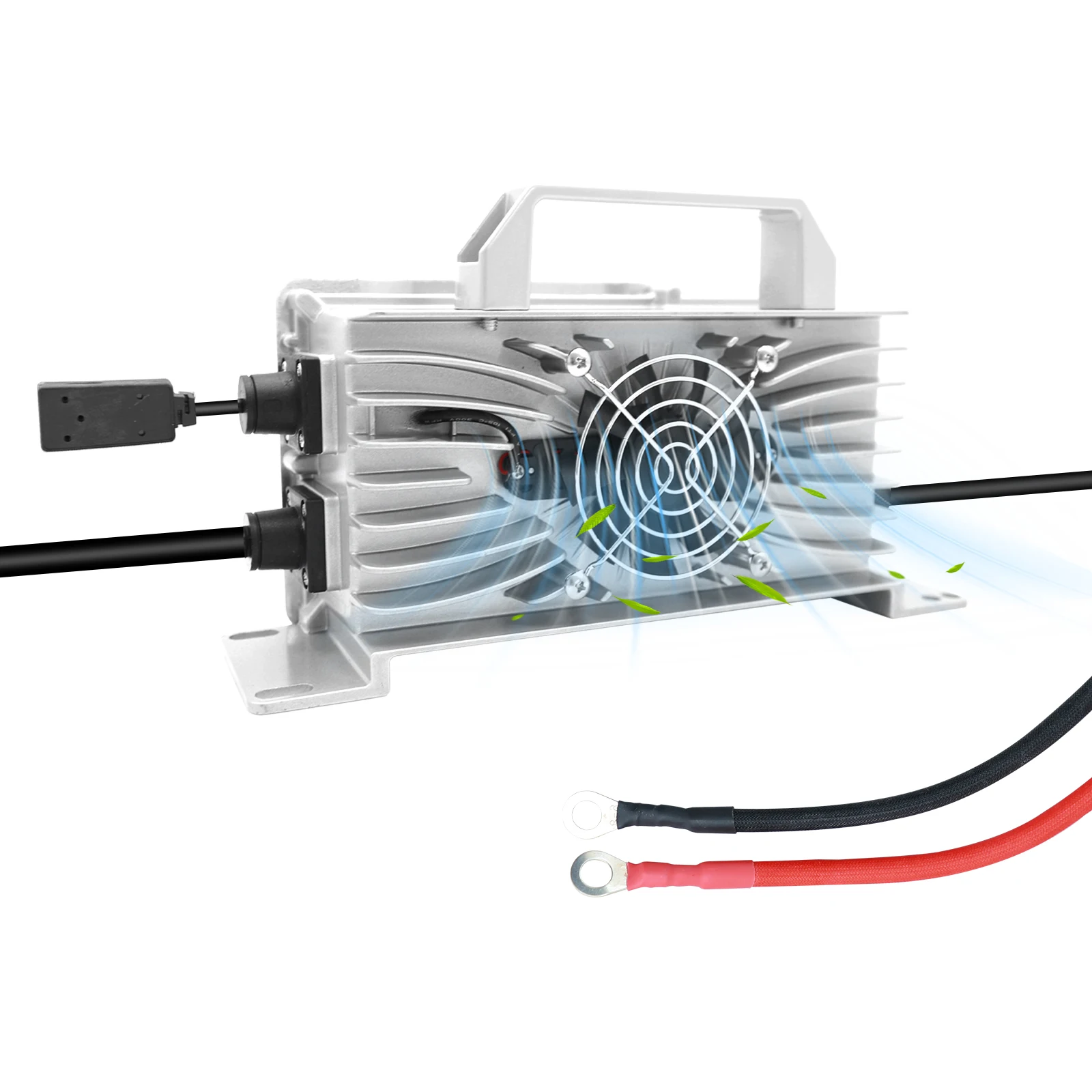 

48 Volt 25 Amp LiFePO4 Lithium Battery Charger for EZGO Club Car Yamaha Golf Cart (with O Ring Terminal)