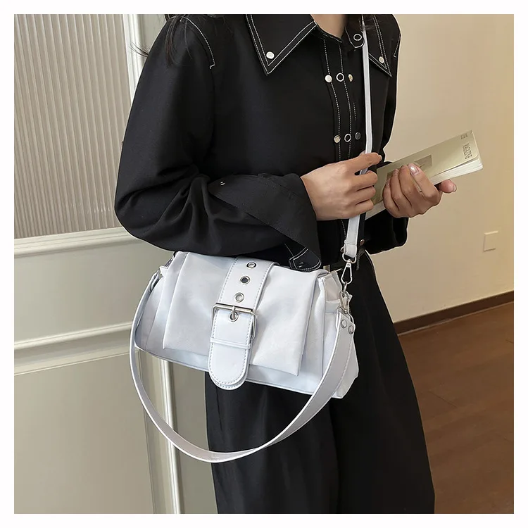 Faux Suede Women Axillary bags fashion ruched ladies Shoulder messenger Bag female handbag small Underarm Bag bolsa feminina