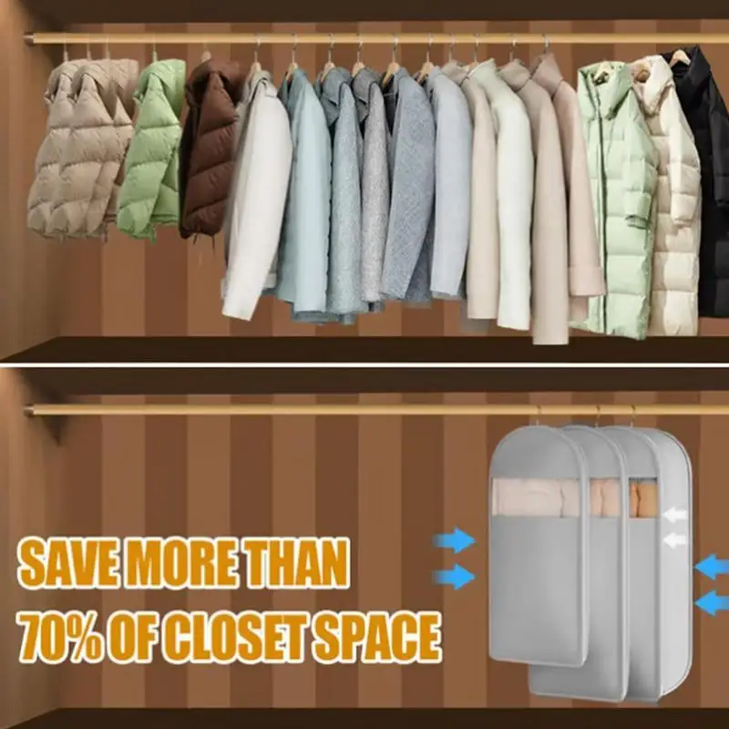 

Closet Garment Bag Compression Closet Organizers Clothes Storage Bags Flexible Waterproof Space Saver Coat Dress Protector