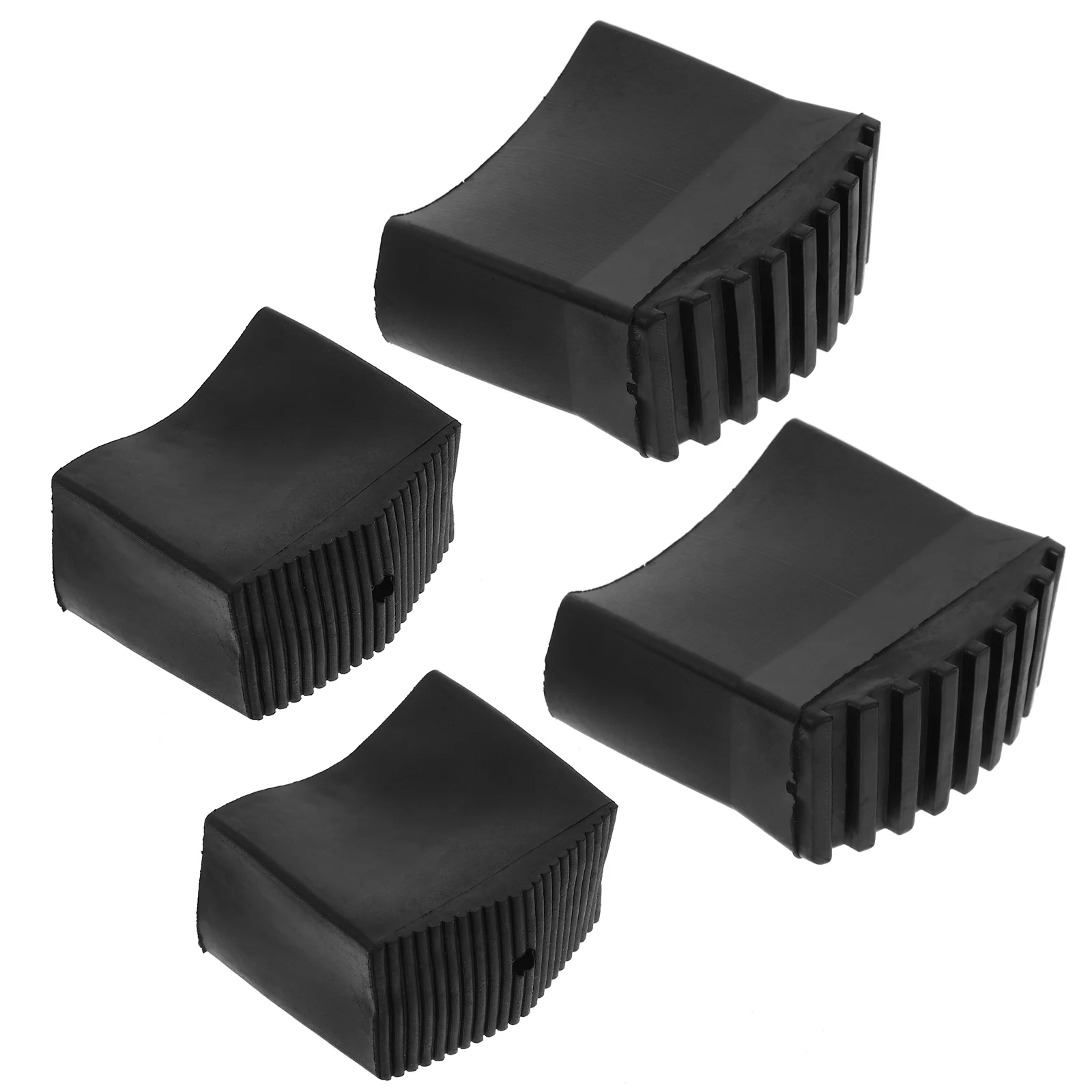 

4pcs Ladder Foot Cover Non-slip Rubber Pads 25X63mm Black Iron Replacement Stair Accessories Foldable Home Use Durable Floor