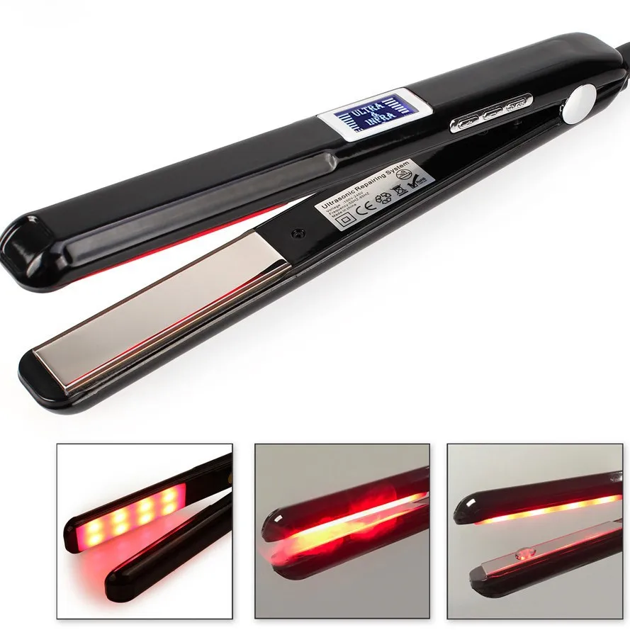 Multi-Function Wide Plate Ultrasonic  Hair Straightener, Repair Damaged Hair, Flat Iron, 6-in-1 Care Machine