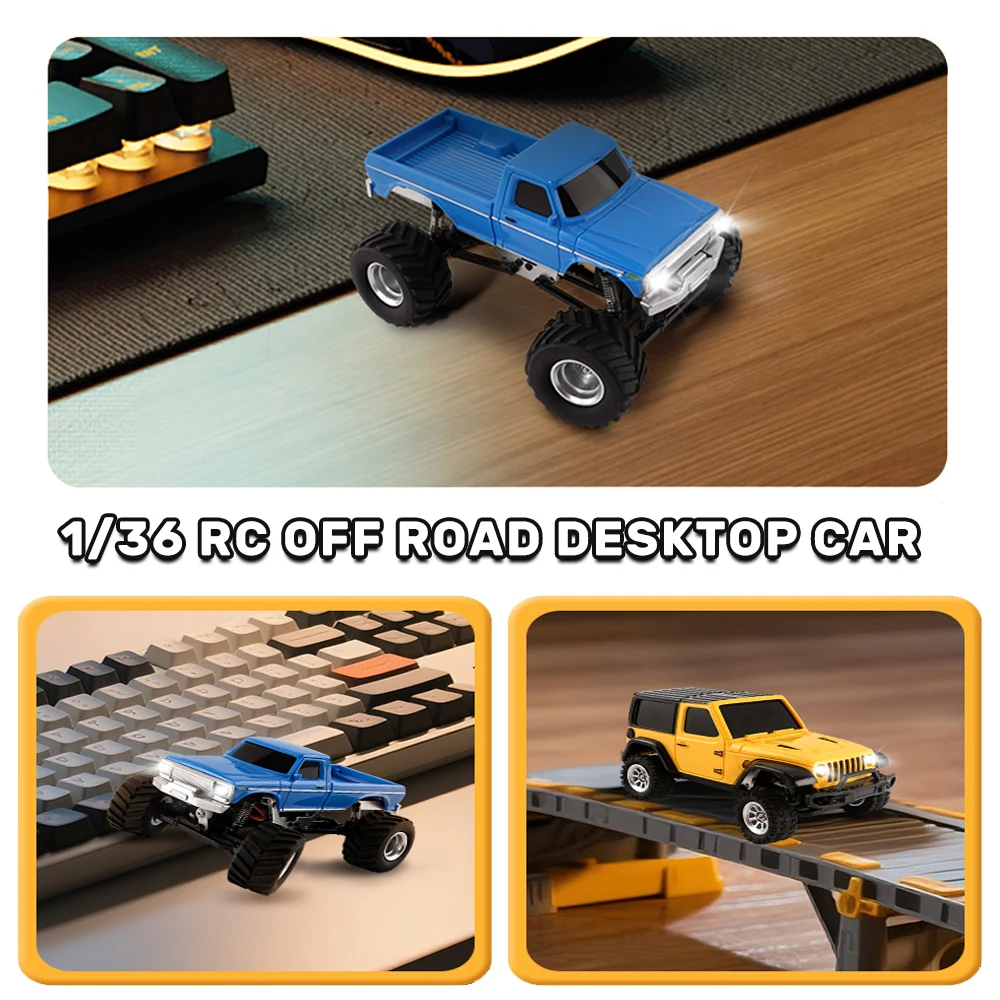 HB 1/36 Mini 4WD RC Auto 2,4G Offroad-Kletterfahrzeug Elektrisches Ferngesteuertes Fahrzeug RTR-Modell mit LED-Lichtern Desktop-Spielzeug
