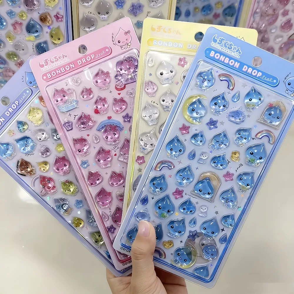 Pegatinas de dibujos animados 2026, pegatinas 3D de anime, pegatinas de gelatina, pegatinas de bonbon, pegatinas para diarios DIY, pegatinas para fiestas, pegatinas de bonbon ボンボン ドロップシール