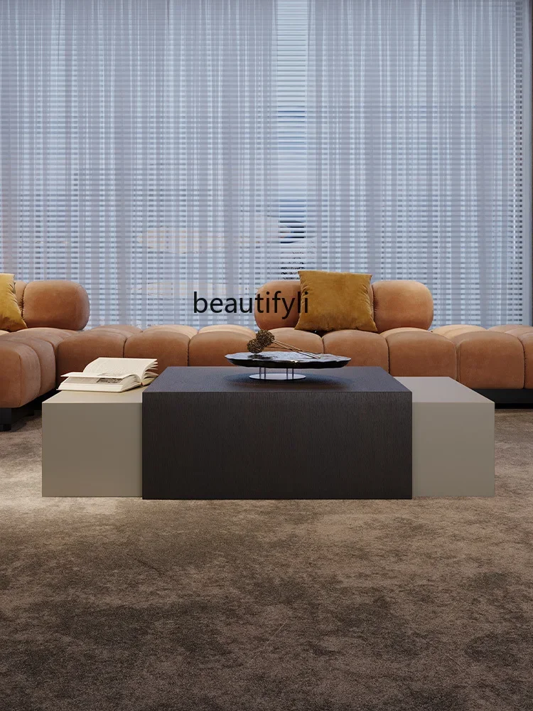 

Nordic Modern Oak Coffee Table Living Room Module Retractable Designer Model Combined Tea Table