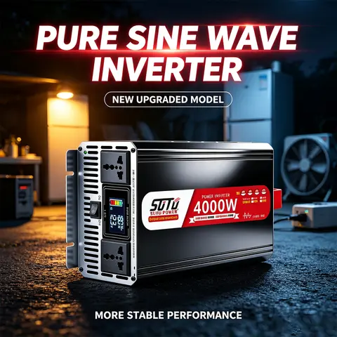 Pure Sine Wave Inverter 12V 24V 4000W to 220V 50Hz 110V 60Hz Car Home Battery Solar Power Converter universal and European Socke