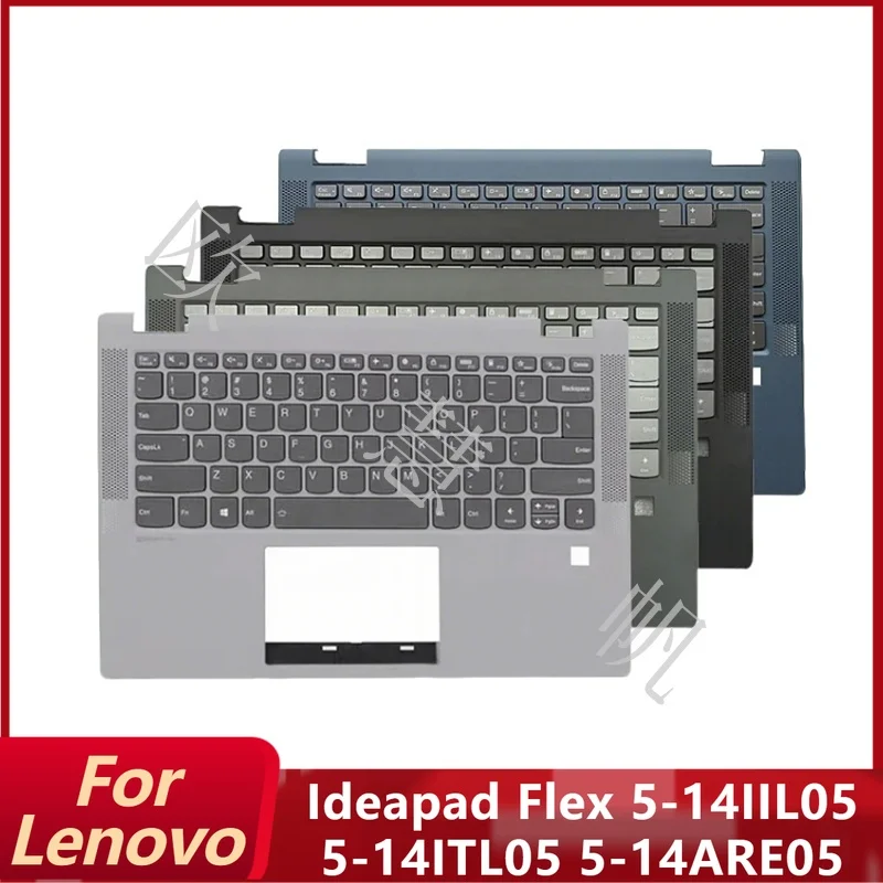 S New Original for Lenovo Ideapad Flex 5-14IIL05 5-14ITL05 5-14ARE05 Laptop Palmrest Upper Cover with US Backlight Keyboard