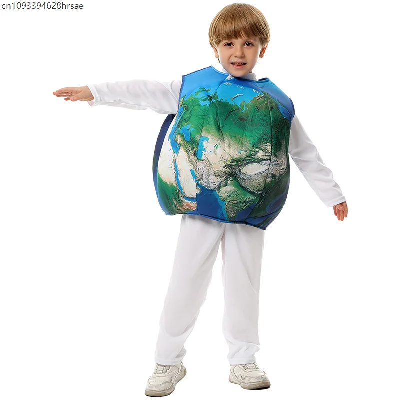 

Girl Planet Earth Day Globe Halloween Purim Carnival Fancy Dress Up Boy Round Earth Costume For Child