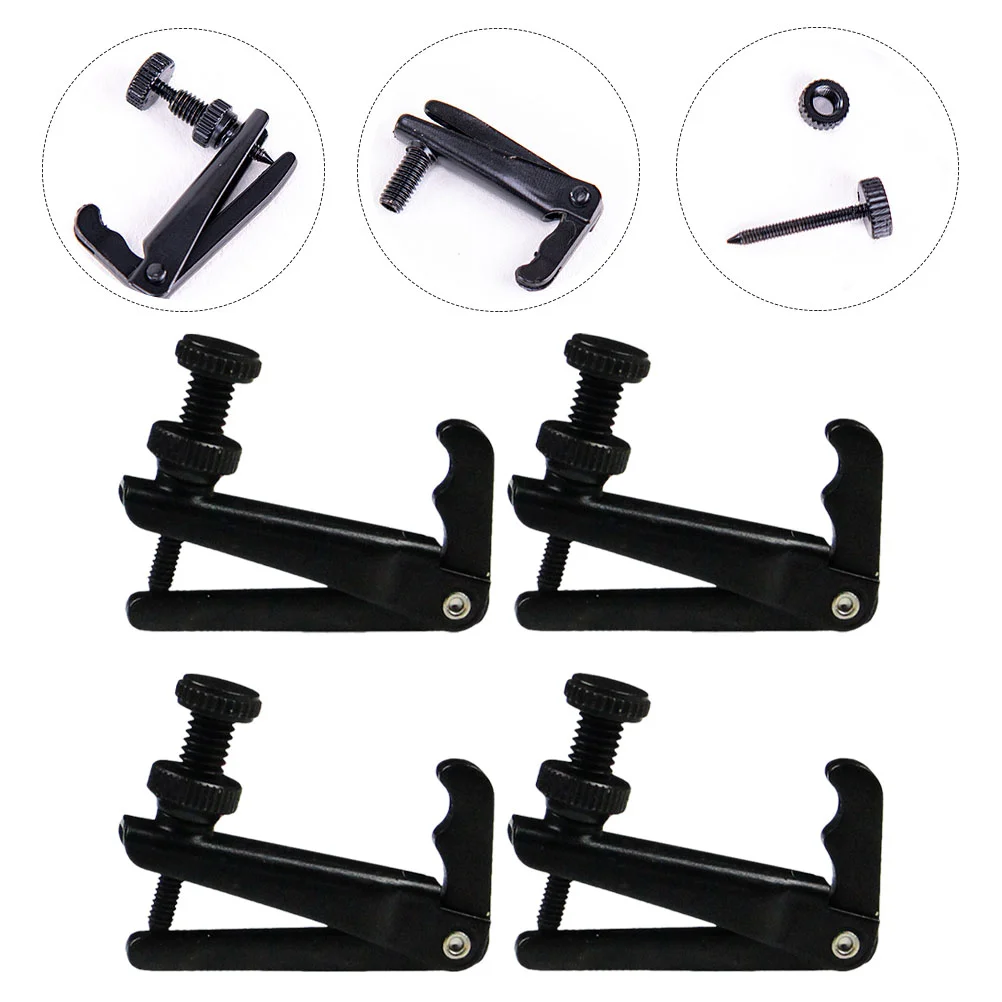 4 Pcs Violin Parts Tuner Fine Screw Full-size 3/4 4/4 Adjuster Ukele for Beginners Component Replace