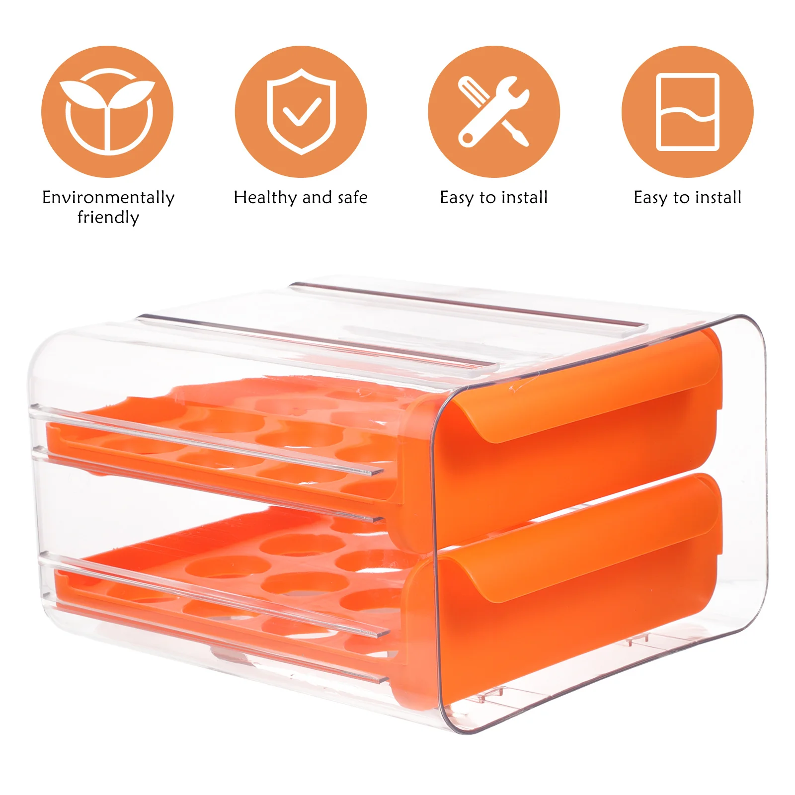 

1 шт., прозрачный холодильный ящик для хранения продуктов, пищевой пластиковый контейнер для хранения свежести, держатель для овощей и фруктов, двухслойный