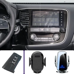 Car Phone Holder For Mitsubishi Outlander 2016-2021 Mobile Phone Mounts Car Wireless Charging Special Fixed Base Accessories
