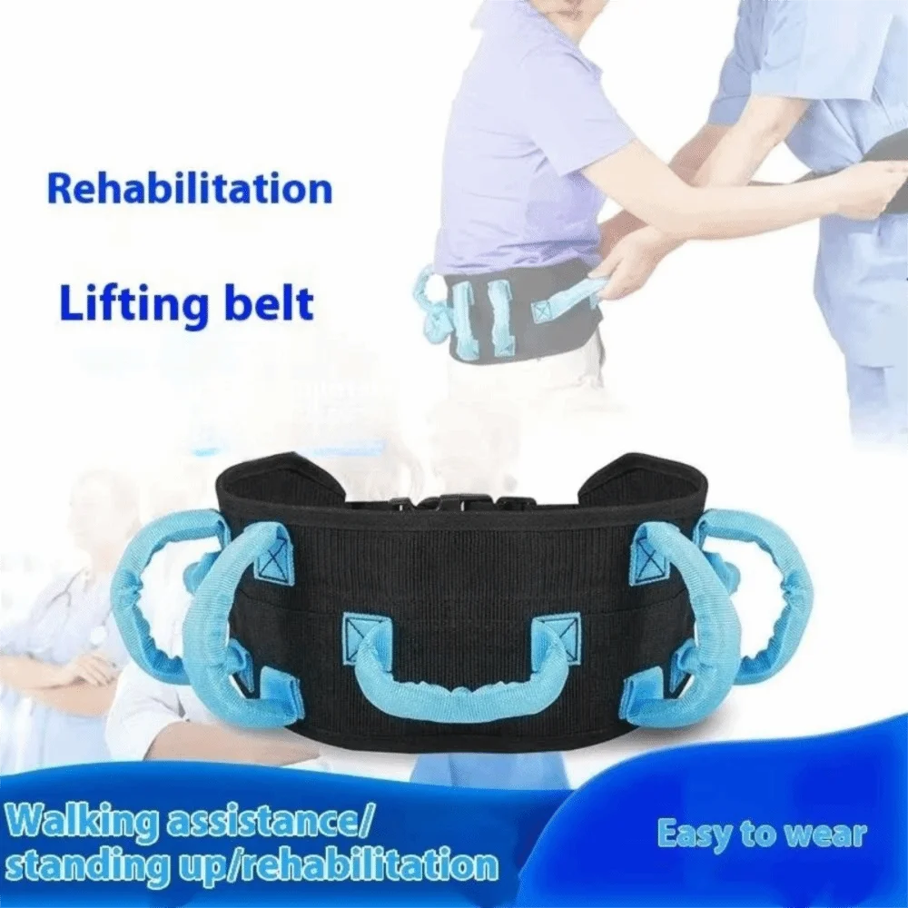 

Adjustable Elderly Gait Belt Non Slip Support Breathable Safety Transfer Braces Comfortable Padded Handles Metal Buckle