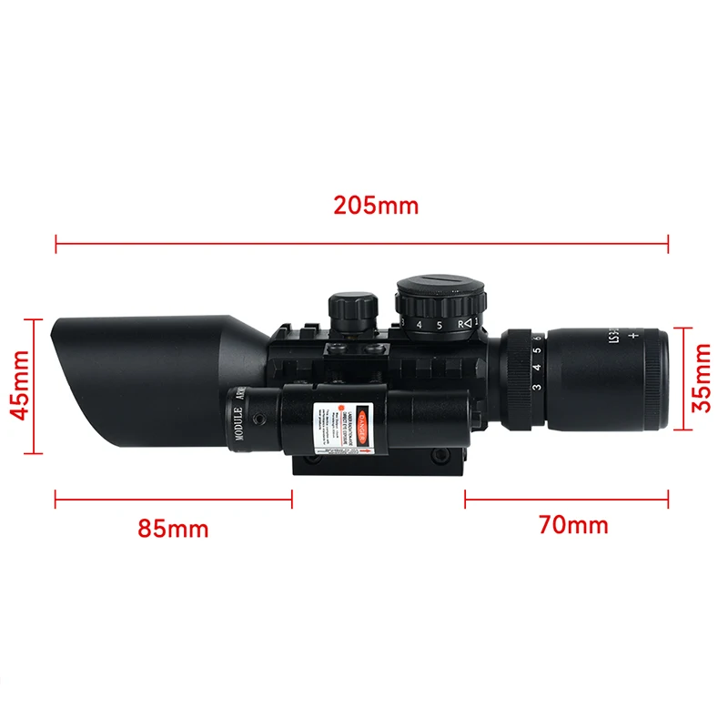 Imagem -05 - Âmbito Visão Laser Red Dot Riflescope Reticles Iluminados Rifle Scopes para Carbine Shotguns 310x42 20 mm 11 mm Rail