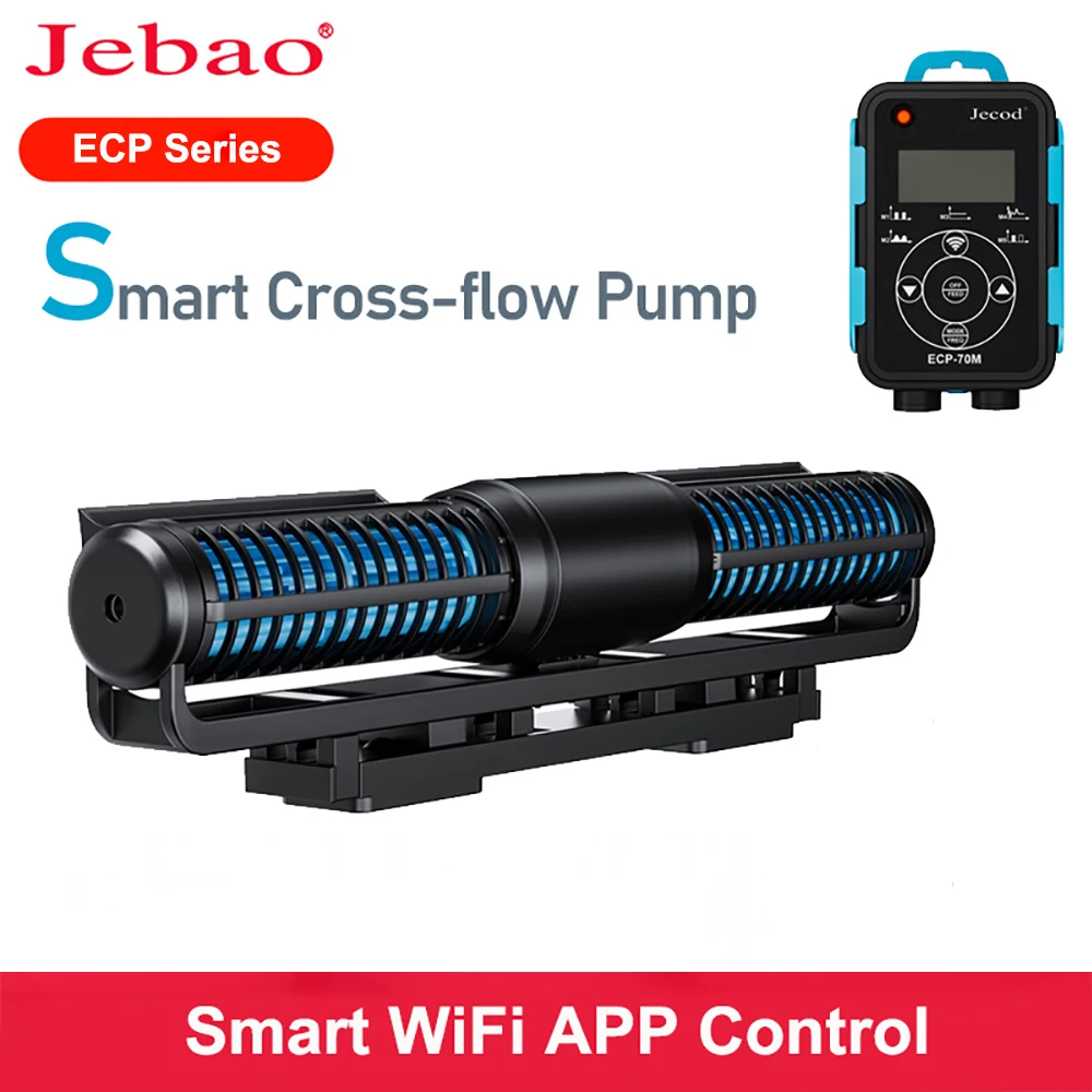 Jebao-Bomba inteligente WiFi Control Aquarium Wave Marke Pump, bomba de flujo cruzado, controlador LCD externo, bombas de agua para pecera