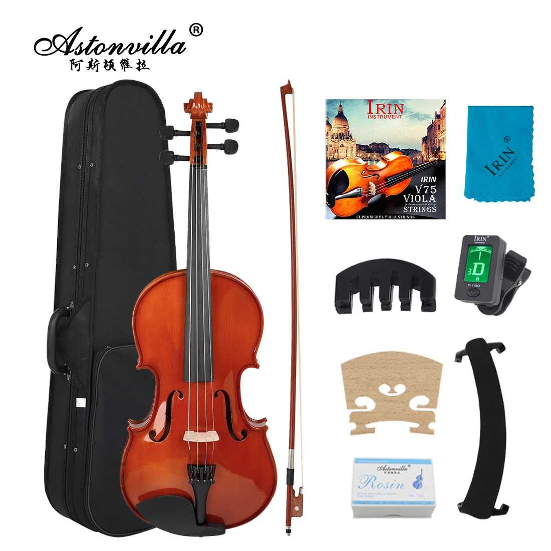 

Astonvilla VA-35 4/4 Viola Spruce Panel Viola Set with Case Accessories Professional String Instrument Viola for Performances