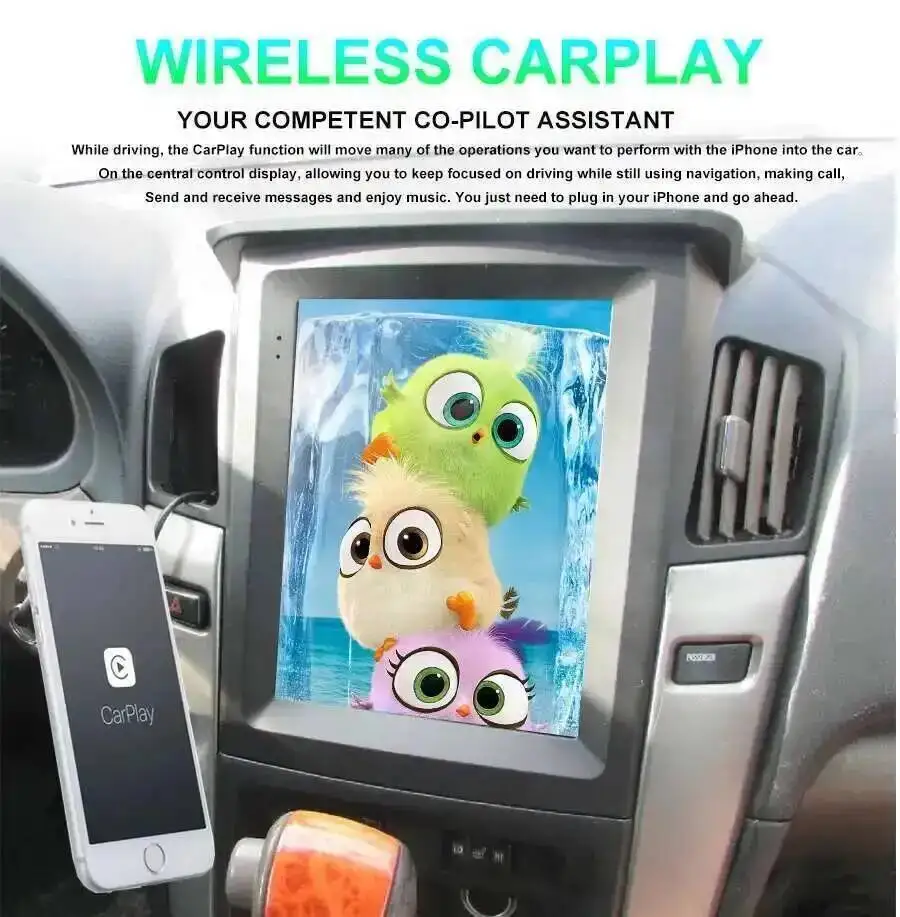 Carplay Vertical Screen GPS For Lexus RX300 Toyota Harrier 1998-2005 DSP Android 15 BT navirider navi Multimedia Video Player
