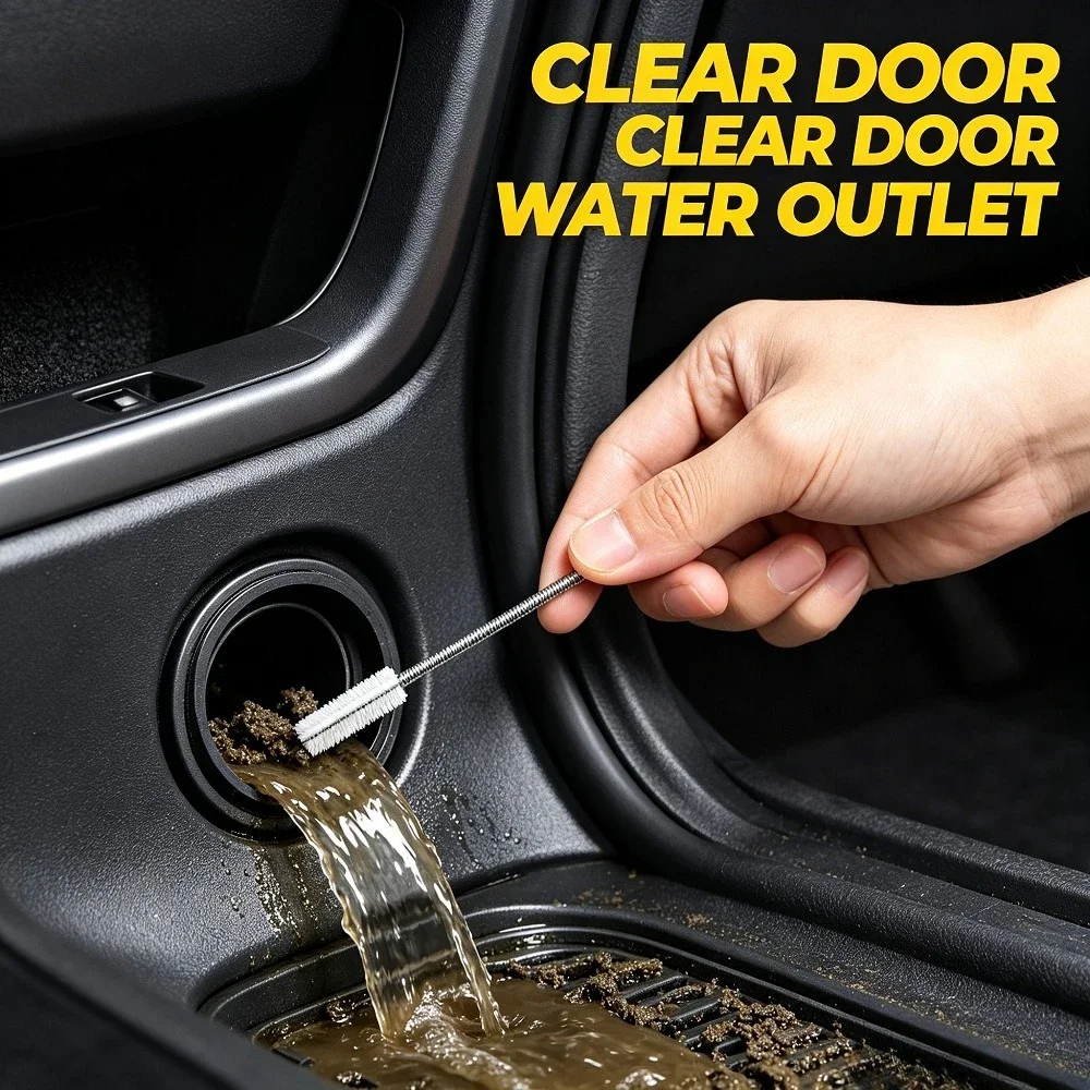 Hot Sell For 150cm Flexible Stainless Steel Car Sunroof Drain Cleaner Brush Auto Door Fuel Tank Water Outlet Pipe Dredge Cleanin