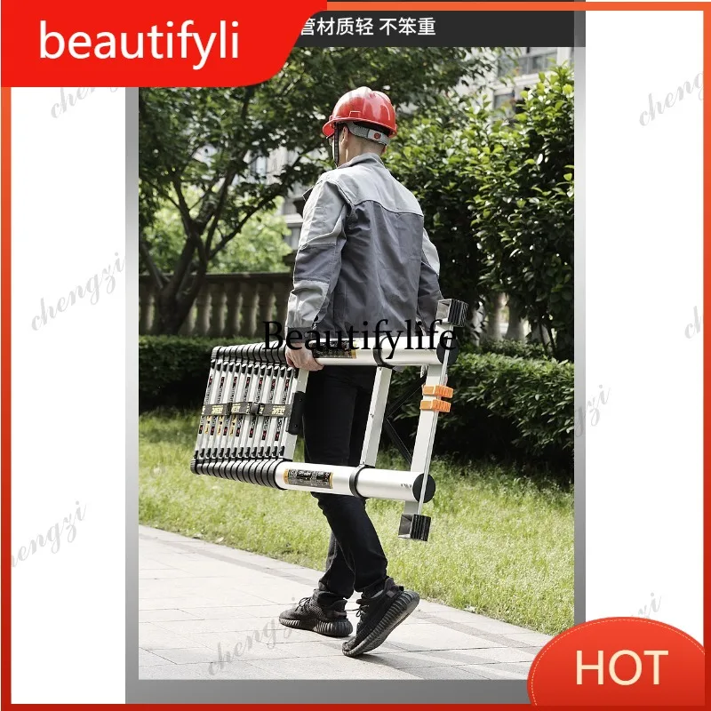 

A139 telescopic ladder household folding aluminum alloy ladder stool project lifting stairs portable