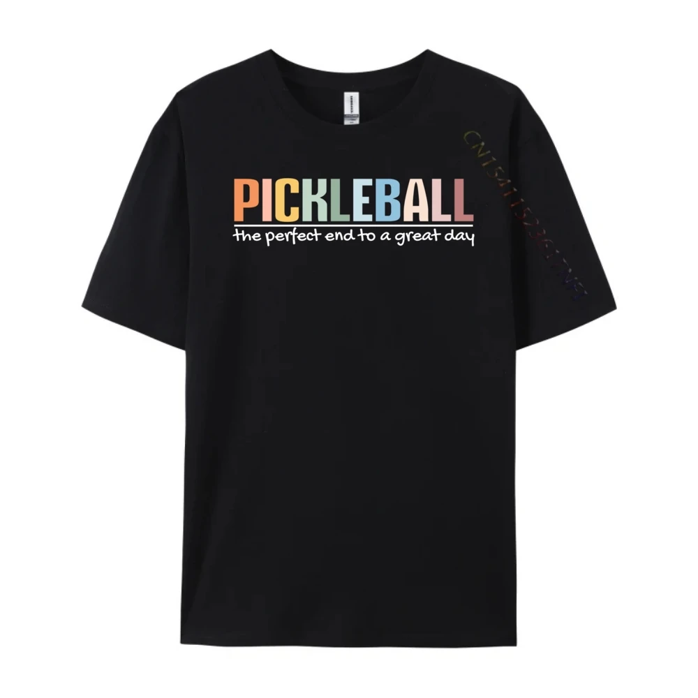 Pickleball The Perfect End To A Great Day Pickleball Christian Tshirt Men Anime T Shirts Mother's Day Shirts Men's T-Shirts