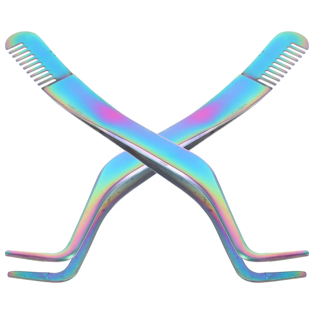 2 Stuks Professionele Wimper Pincet Ergonomisch Ontwerp Rvs Lash Applicator Tool Nauwkeurige Valse Wimper Plaatsing