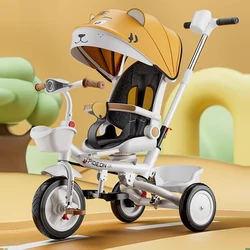 Folding Children's Tricycle Baby Bicycle Can Sit and Lie Three wheel Stroller Toddler Trike Infant Trolley Gift For Kids 6M-6Y