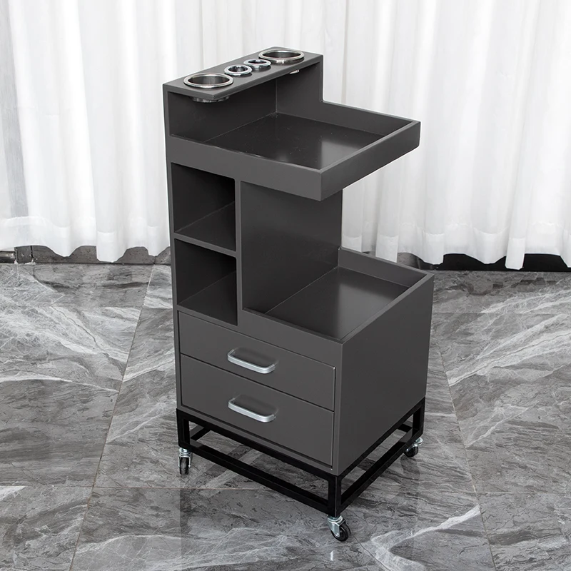 Multi-purpose Cart With Wheels Wave Rotating Trolley Organizer Rolling Tray Cosmetologist Cosmetic Table Hair Salon