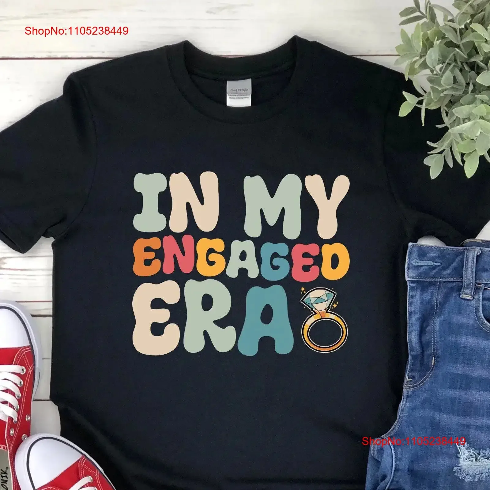 Funny In My Engaged Era T shirt Engagement Tank Fiance Bachelorette Party Sweater Newly Couple Bridal Shower vintage Washed