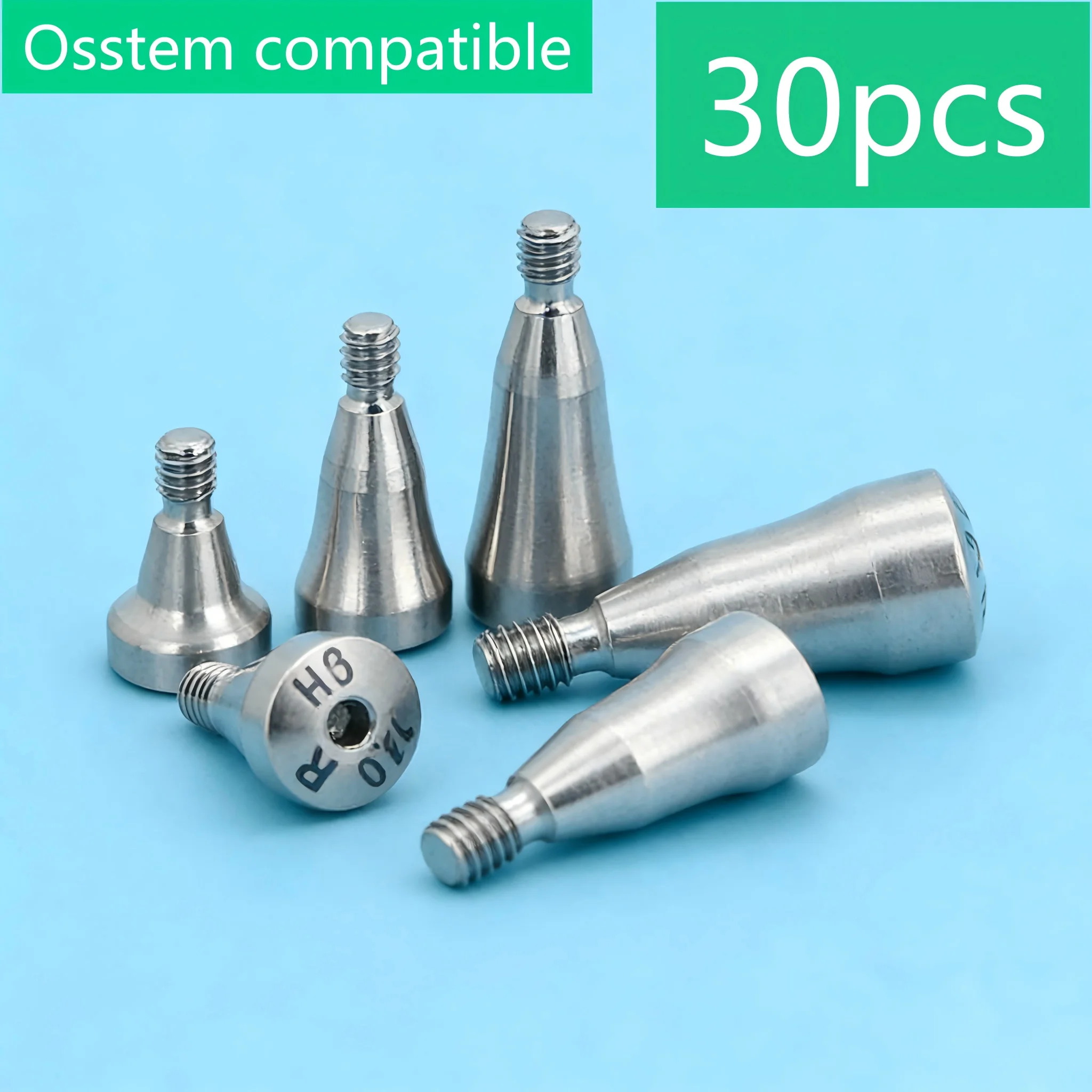 

30Pcs Titanium Grade 5 Healing Abutment, Compatible with Osstem Implant System, Custom CNC Machined Dental Factory