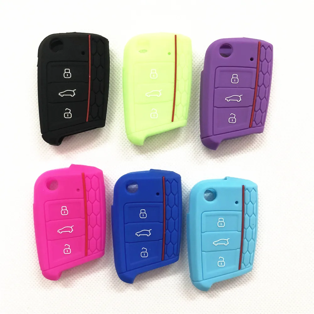 Silicone Car Key Cover Case For Skoda Octavia Yeti Roomster Fabia Rapid Superb KODIAQ Citigo KAMIQ KAROQ SCALA