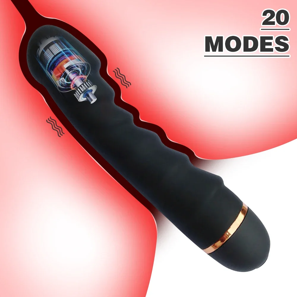 Mini Wave Type 20 Frequency Vibrator Women G-Spot Clitoral Stimulator Realistic Penis Dildo Vagina Masturbator Couple Sex Toy