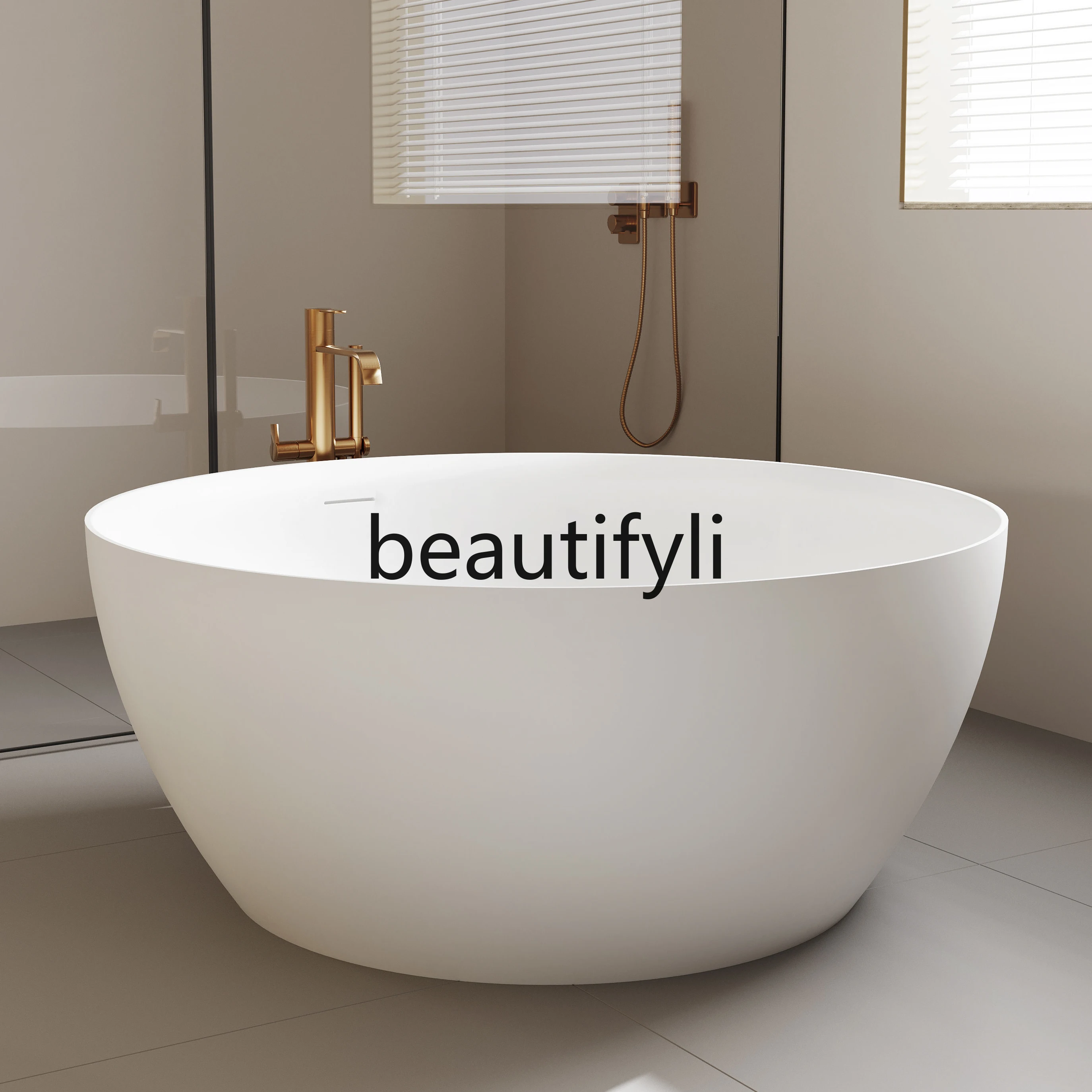 

Polymer Pure PMMA Artificial Stone Circular Bathtub Artist Home Hotel Homestay Double Bathtub