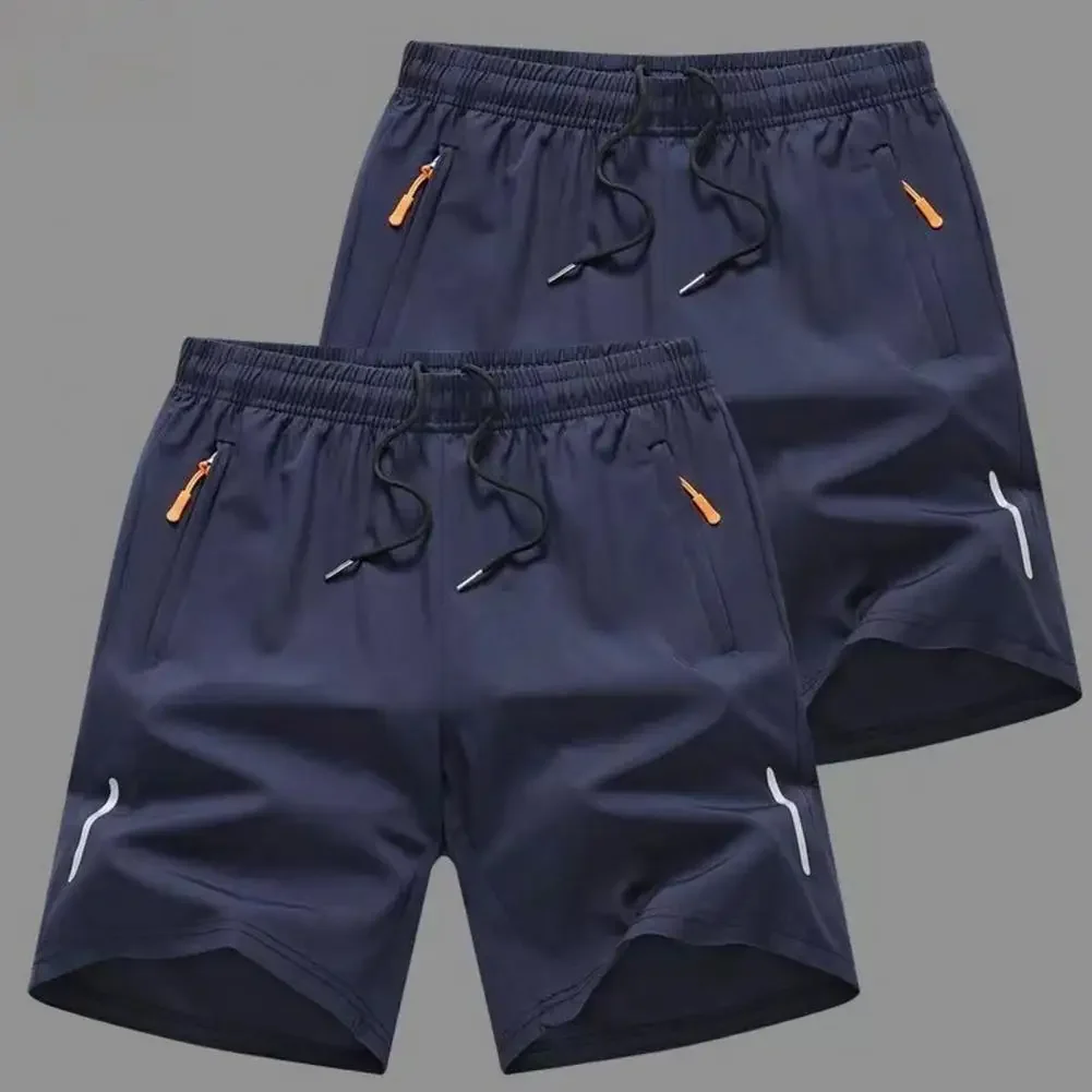Calções casuais esportivos de cinco quartos finos respiráveis de secagem rápida de seda gelo masculino verão confortável solto ajuste leve shorts