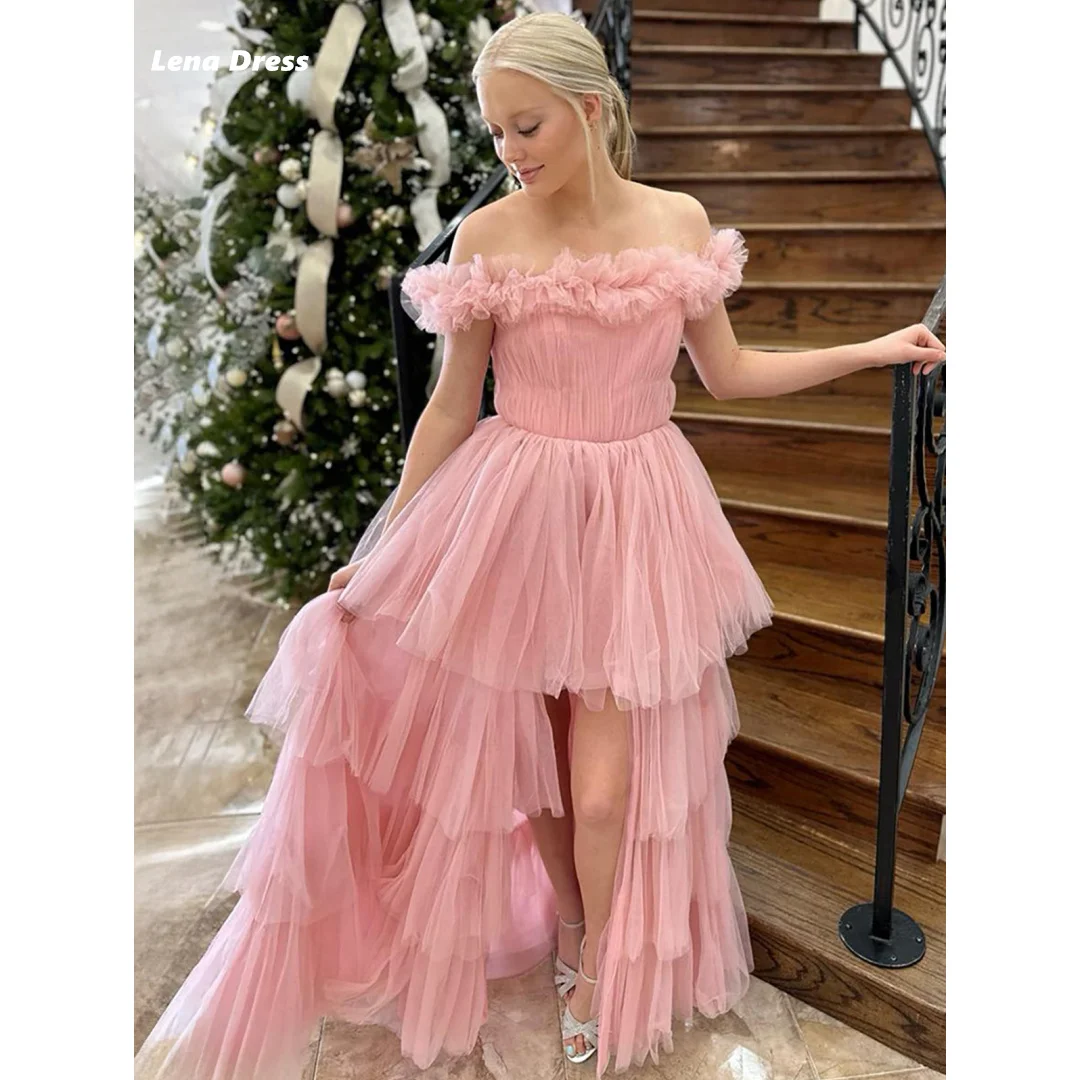 

Lena Custom Made Evening Dresses Women Elegant Party Dresses Woman Wedding Gauze Pink Women's Evening Dress Ball Gowns Luxurious