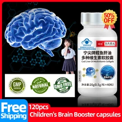 Nootropic IQ Brain Booster Capsules Premium Nootropics Pills Cod Liver Oil Multivitamin Supplements Improve Memory Enhance Focus