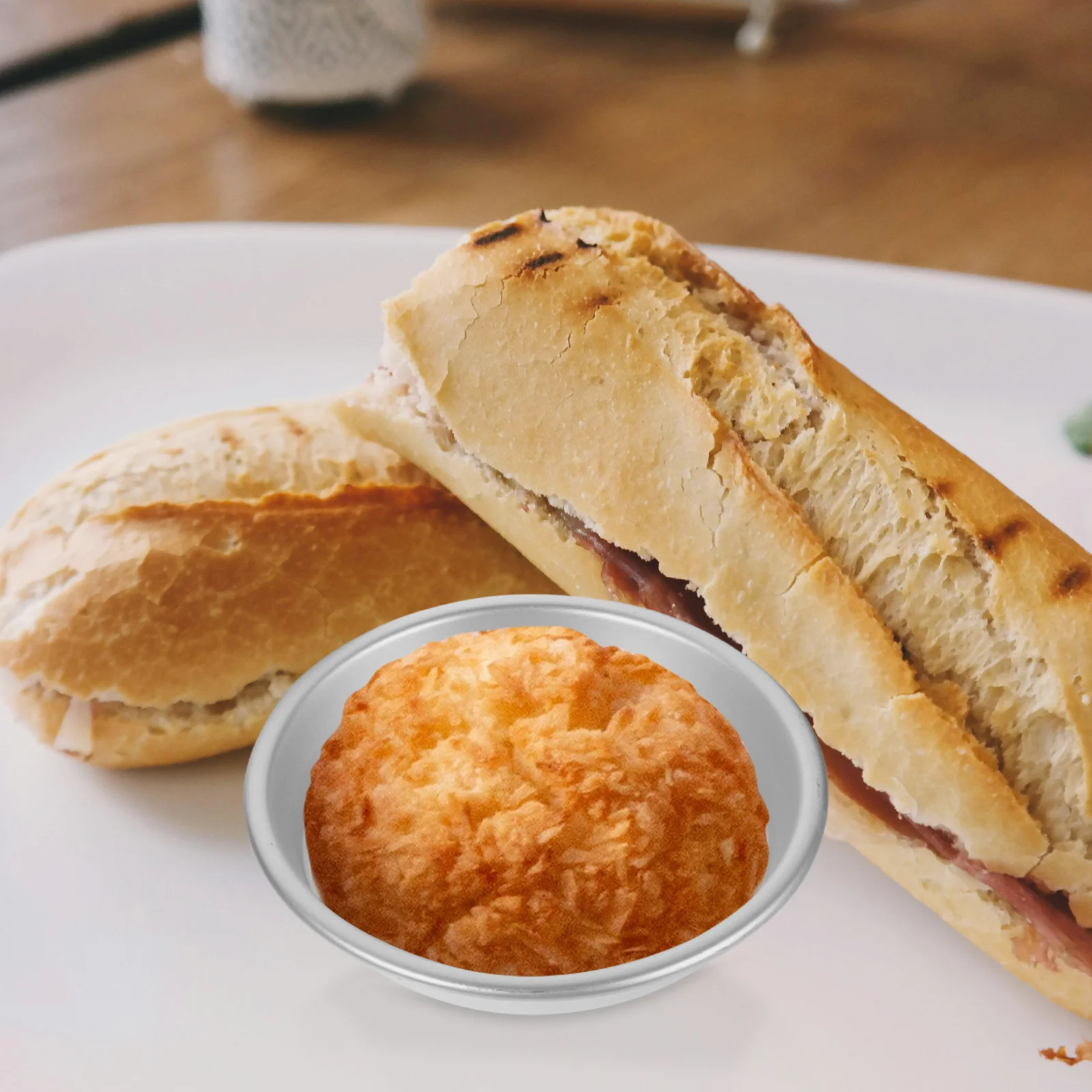 

6pcs Cake Pans For Baking Aluminum Alloy Muffin Mold Non-Stick Reusable Baking Supplies For Home Kitchen Restaurant Use