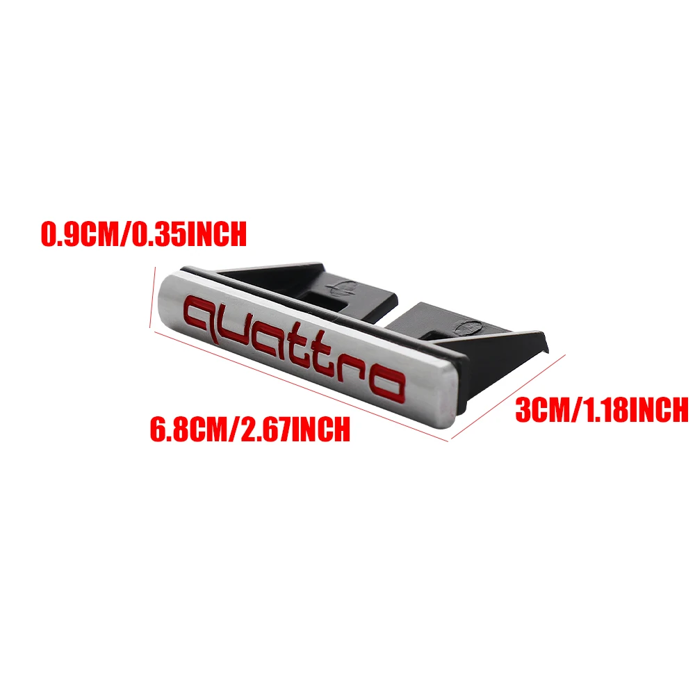 3D Black Car Logo Quattro Emblem Front Grille Badge Rear Trunk Sticker For Audi A1 A2 A3 A4 A5 A6 A7 A8 Q2 Q3 Q5 Q7 S3 S4 S5 S7 view 4
