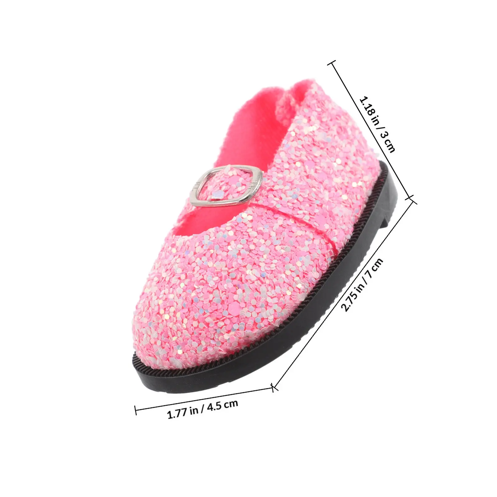 1Pair Glittering Sequin Miniature Shoes Dollhouse Dress Up Accessories Cute Tiny Footwear Versatile Mini Decor Simulation Style